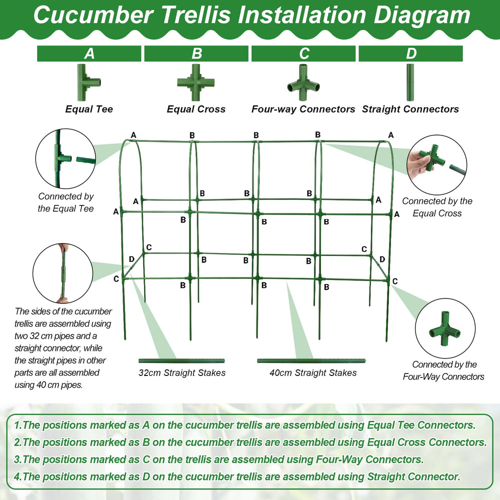 Qinzave Cucumber Trellis assembly instructions manual