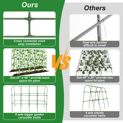 Qinzave Cucumber Trellis U-Shape side view showcasing stability