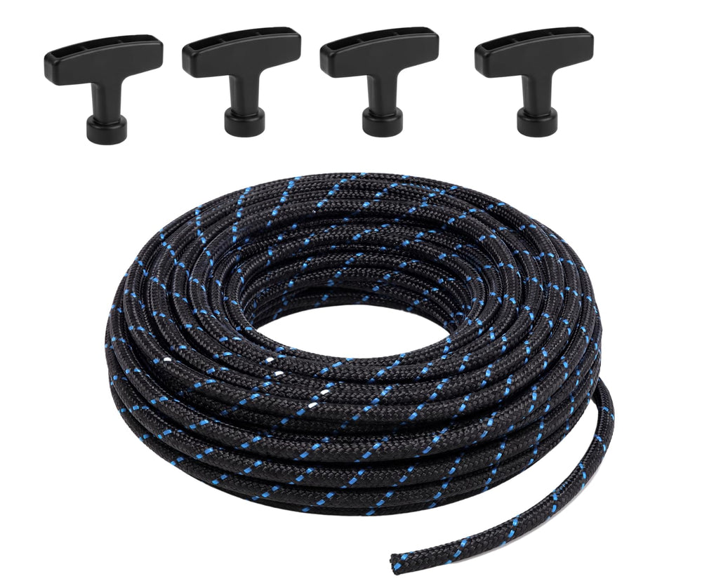 Qishier 100FT pull cord rope with navy black colour and ergonomic handles