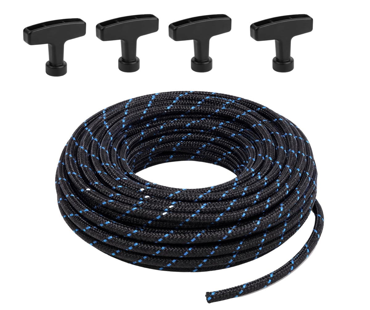 Qishier 100FT pull cord rope with navy black colour and ergonomic handles