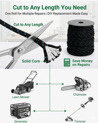 Qishier pull cord replacement kit displayed with all included parts