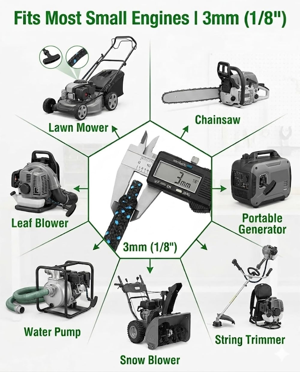 Qishier pull cord rope in use during outdoor equipment maintenance