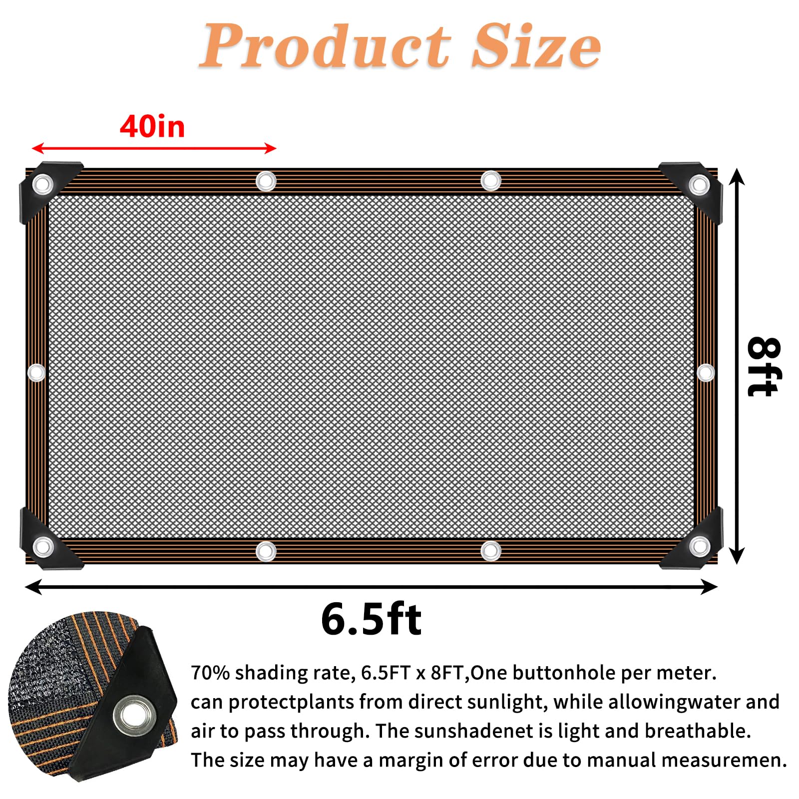 QLOFEI Shade Cloth grommet detail