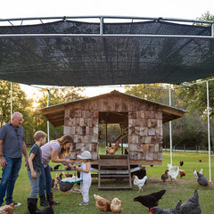 QLOFEI Shade Cloth installed over a patio