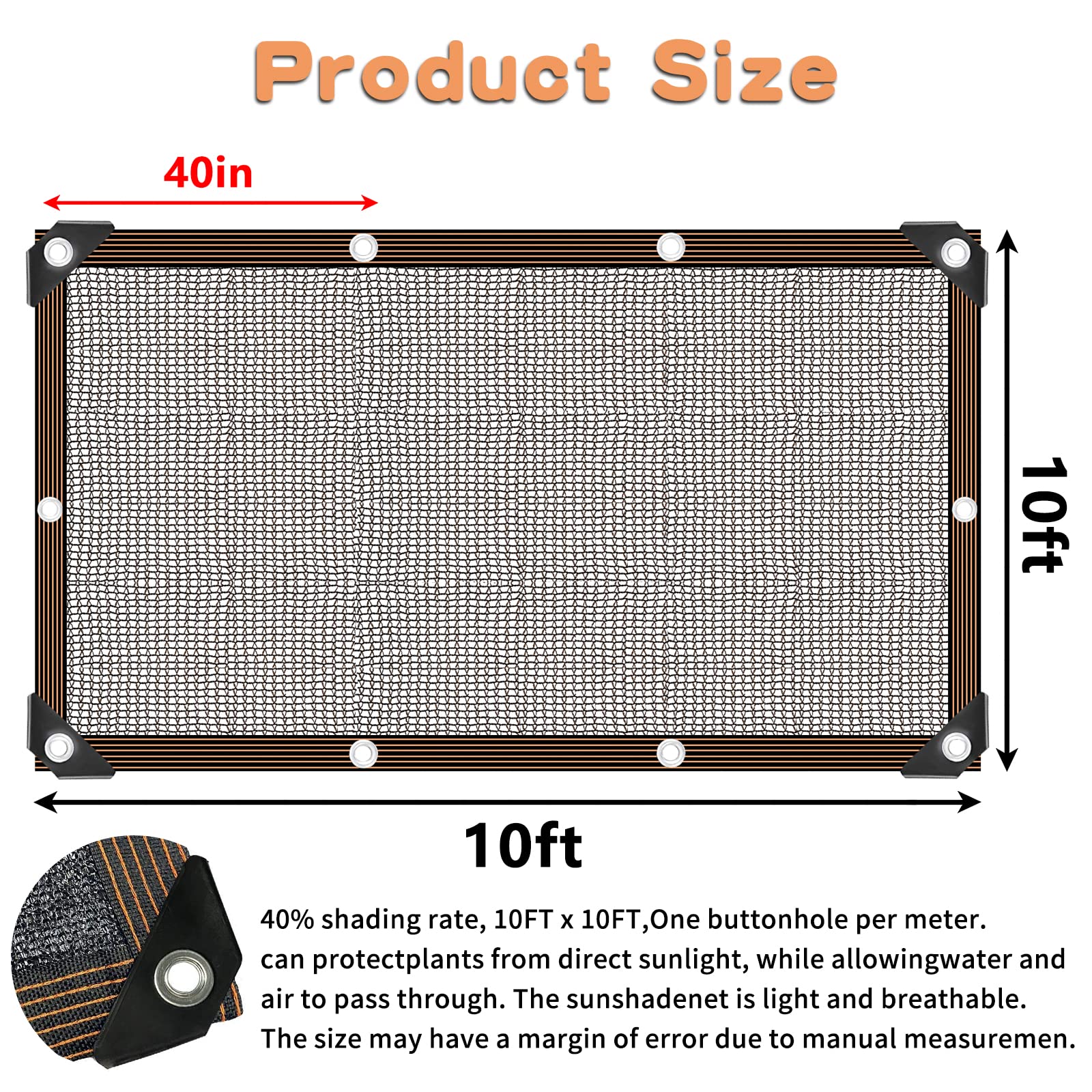 QLOFEI Shade Cloth showing grommets for easy hanging