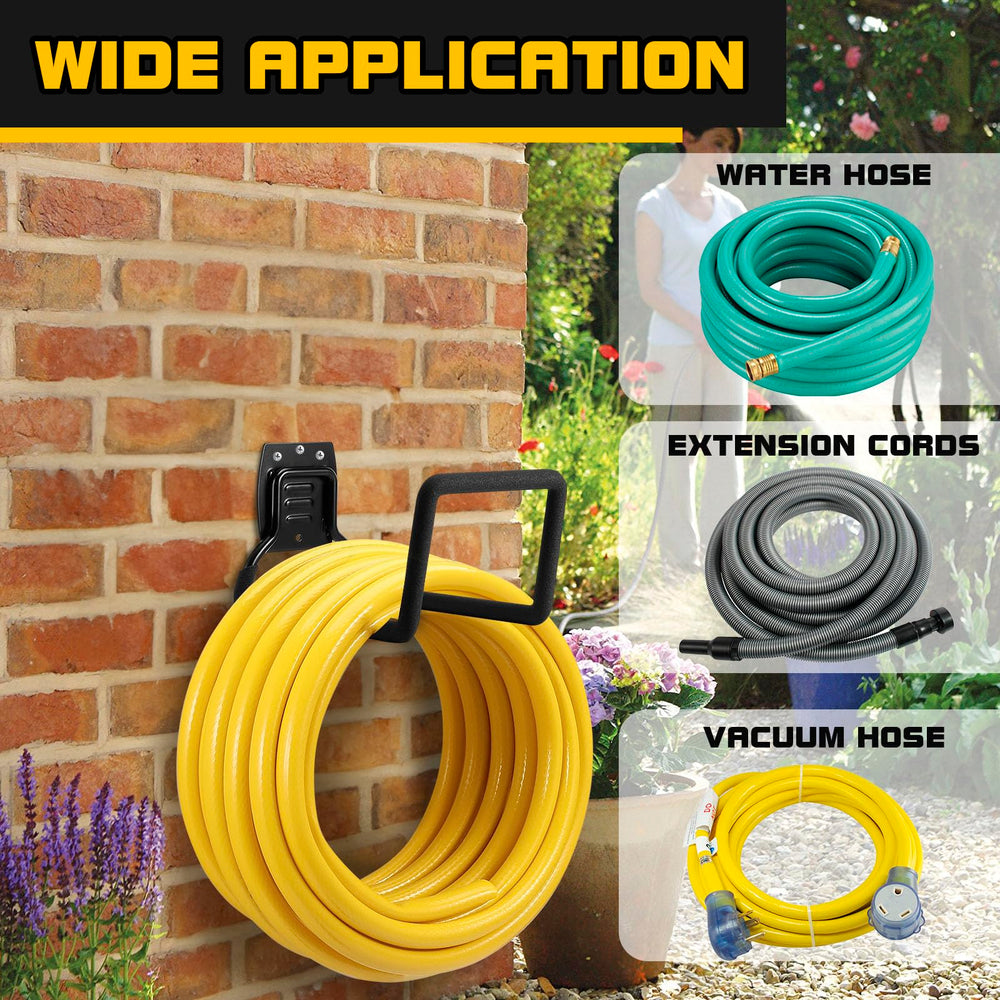 QMSK Garden Hose Holder installed next to a garden area