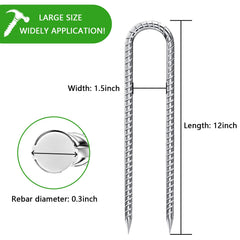 QNLONG 12 inch galvanized steel stake close-up of sharp end
