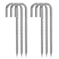 QNLONG 12 inch J-Hook Rebar Stake front view