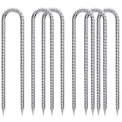 QNLONG 12 inch U-shaped trampoline stakes pack front view