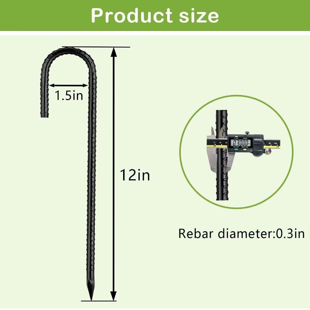 QNLONG 16pcs J-Hook rebar stakes packaging view