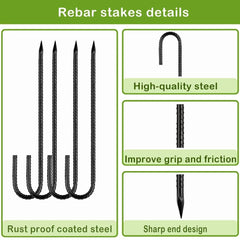 QNLONG garden stakes in use stabilizing a garden fence