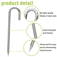 QNLONG Rebar Stakes 12-inch inserted in garden soil