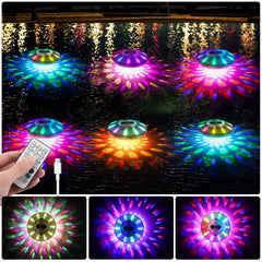 QOLNBY Floating Pool Light 6 Pack in vibrant colours