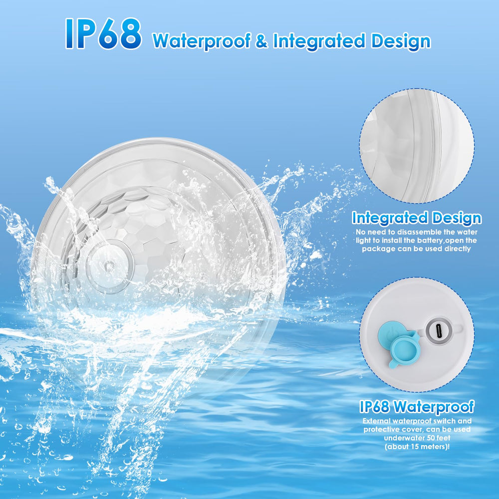 QOLNBY Floating Pool Light with remote control and USB charging cable