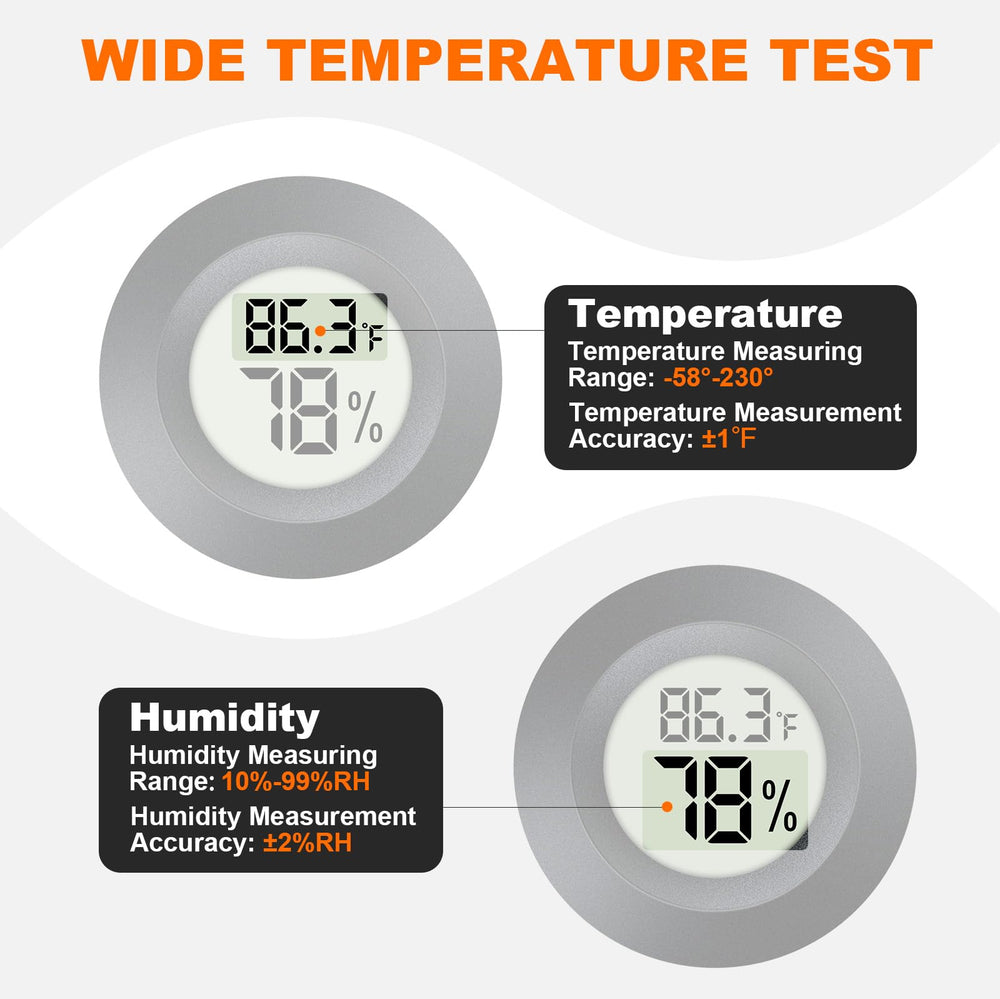 QPEUIM Hygrometer Thermometer back view with battery compartment