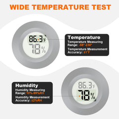 QPEUIM Hygrometer Thermometer back view with battery compartment