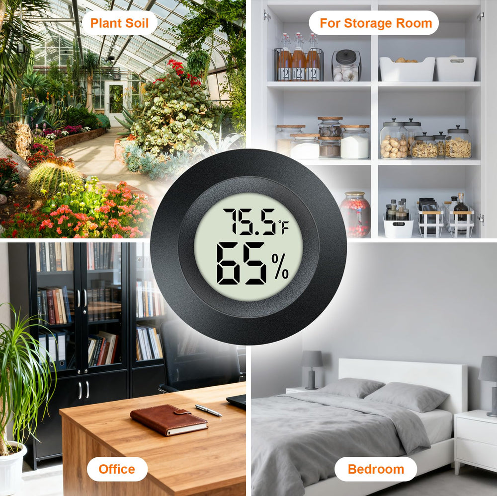 QPEUIM Hygrometer Thermometer showing temperature and humidity readings