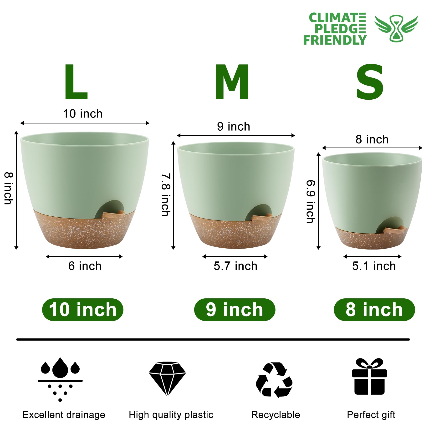 QRRICA plant pots with saucers displayed outdoors