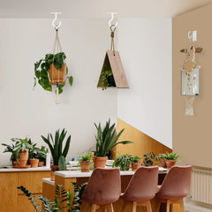 QTJUST 6-inch Metal Plant Wall Hook installation on a wall