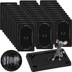 Qualirey 100 Pack Mouse and Insect Glue Traps black sticky boards front view