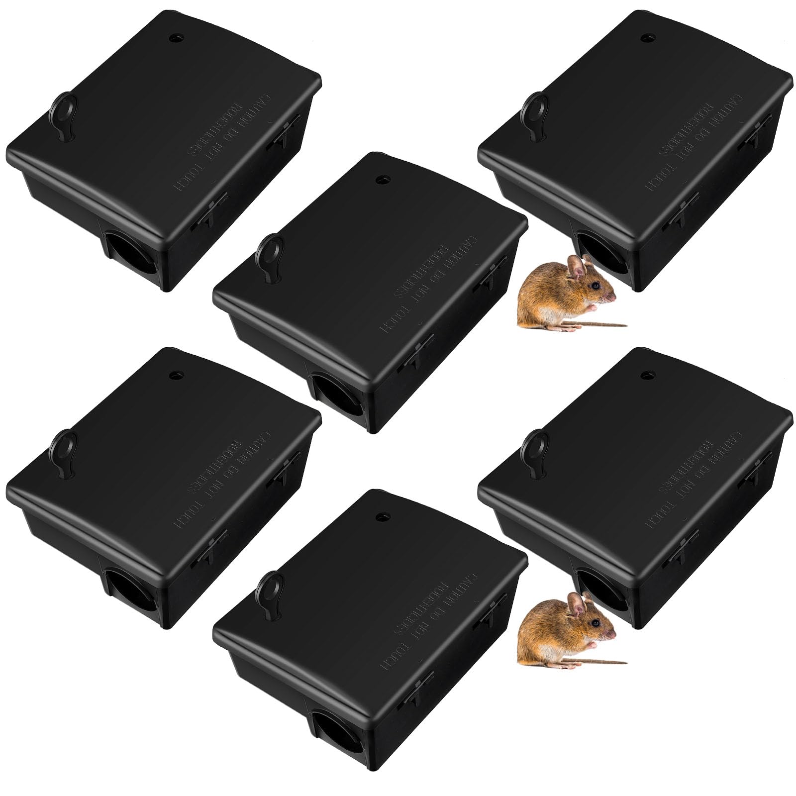 Qualirey 4 Pack Rat Bait Station in classic black