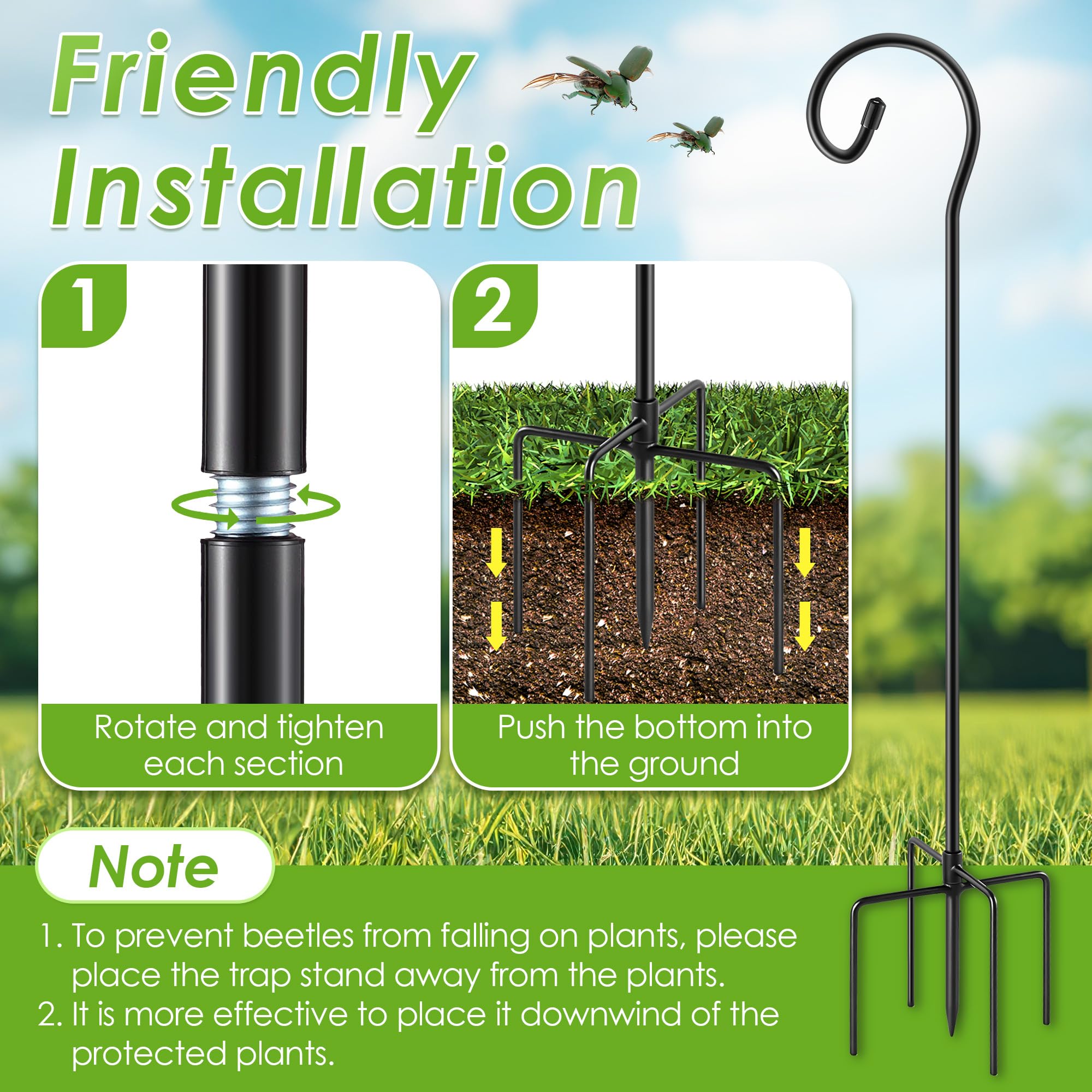 Qualirey 48-inch Japanese Beetle Trap Stand side view