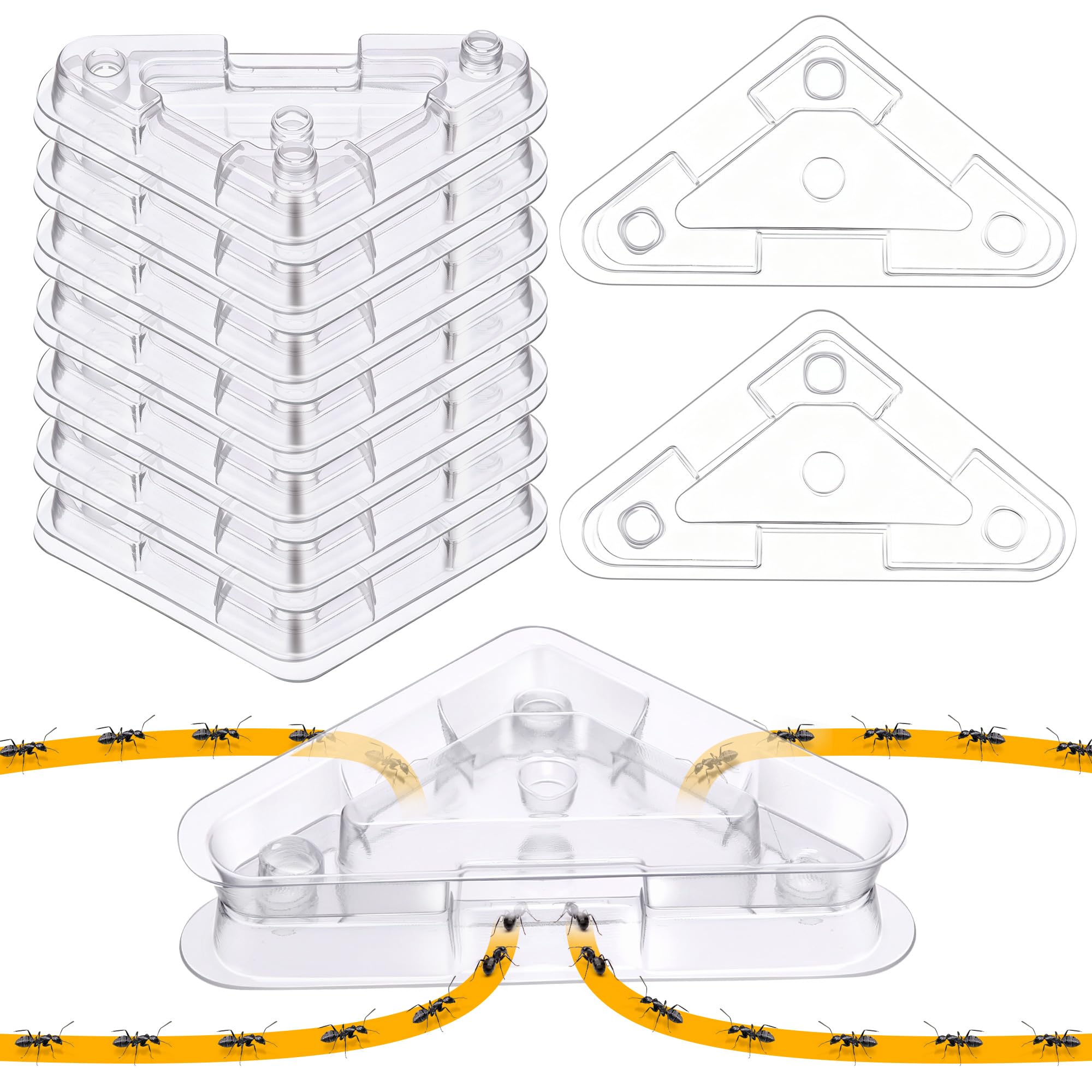 Qualirey Ant Bait Station clear plastic triangular design front view