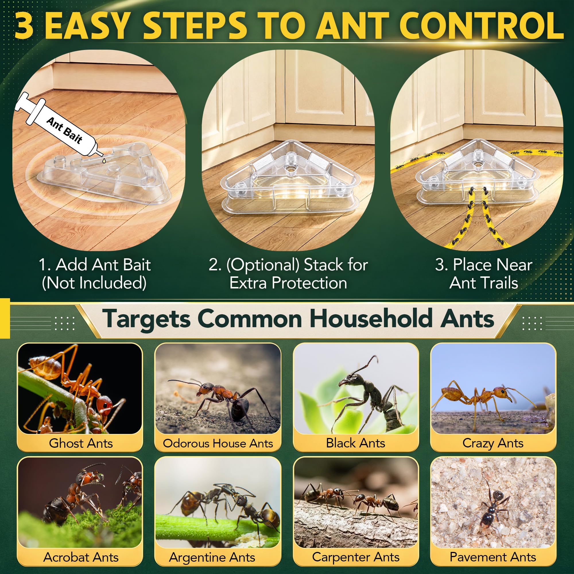 Qualirey Ant Bait Station with clear plastic shell
