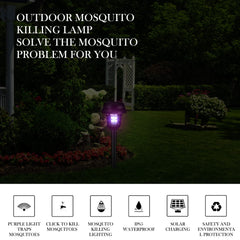 Qualirey bug zapper displaying purple light in garden