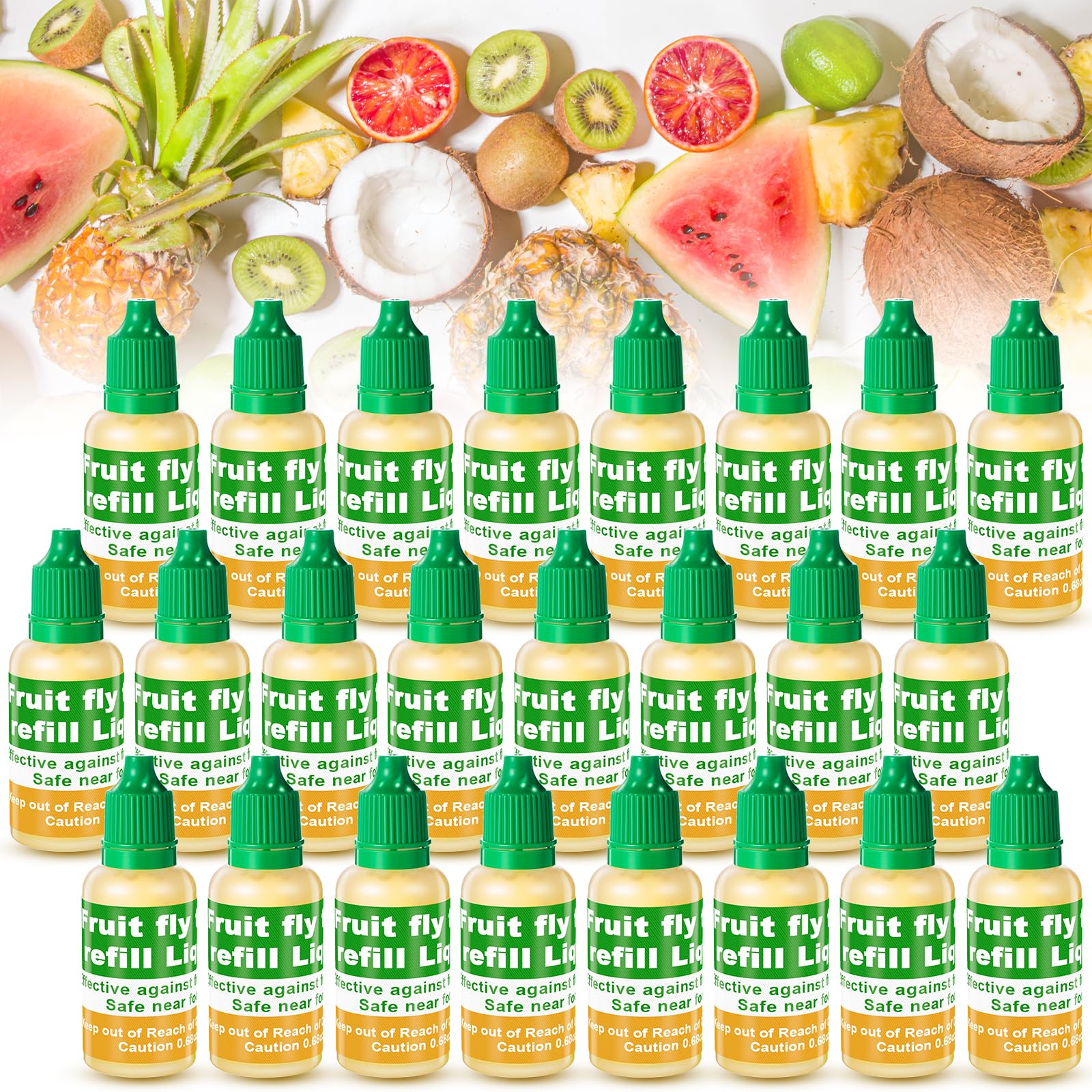 Qualirey Fruit Fly Trap Refill Liquid 0.68oz bottle, yellow