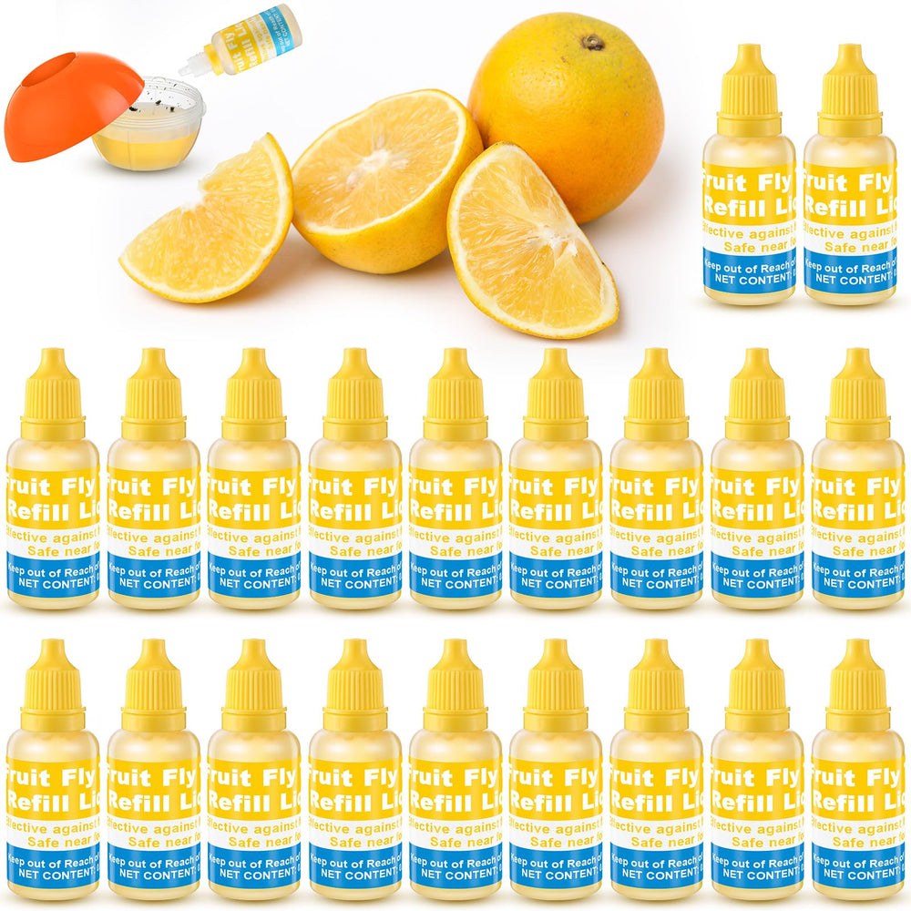 Qualirey Fruit Fly Trap Refill Liquid 20 pack bottles yellow