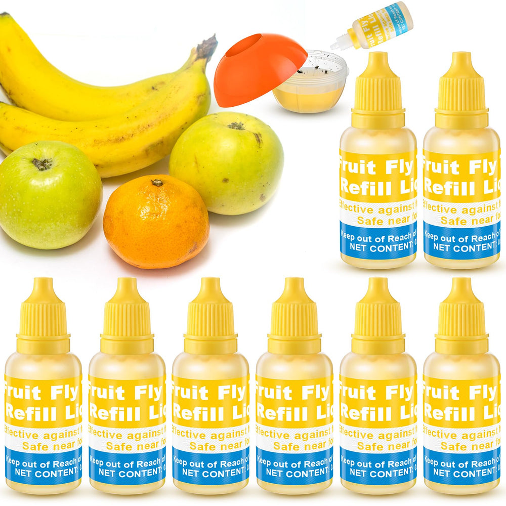 Qualirey Fruit Fly Trap Refill Liquid pack of 8 bottles