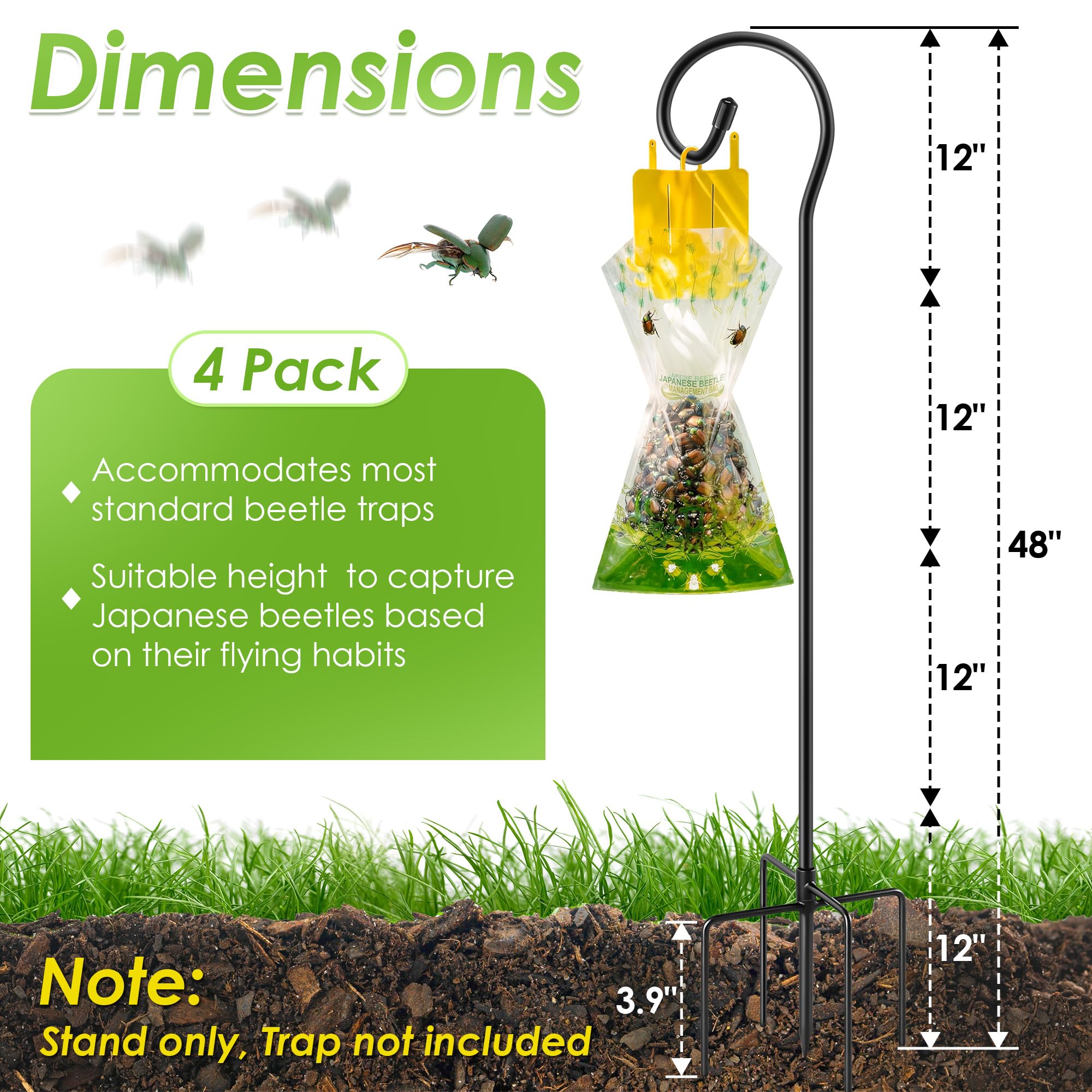 Qualirey Japanese Beetle Trap Stand 5-prong base detail