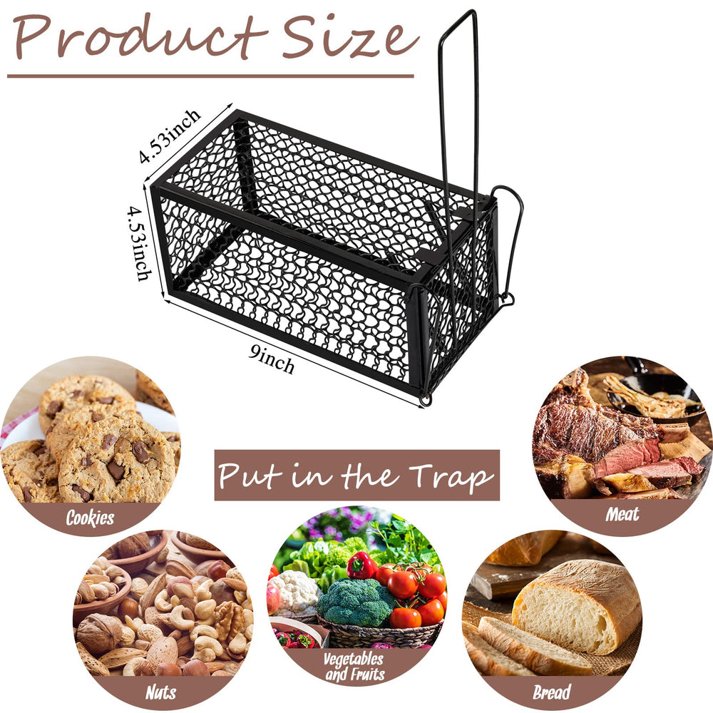 Qualirey Live Animal Cage Trap dimensions on a table
