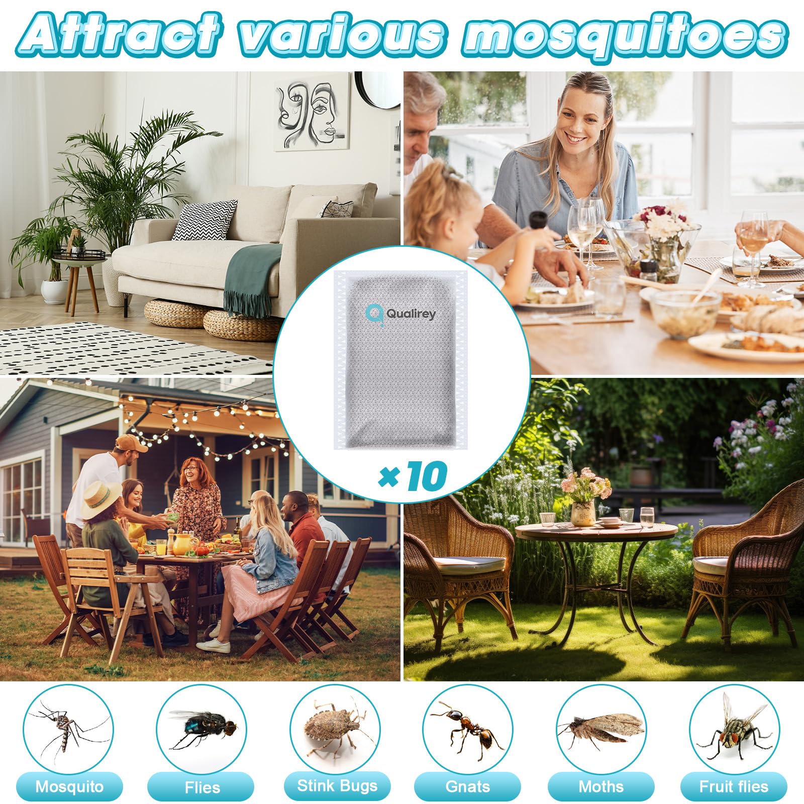 Qualirey Mosquito Attractant instructions on package