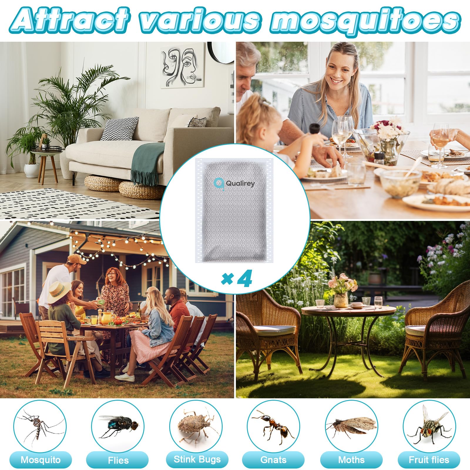 Qualirey Mosquito Attractant showing non-toxic label