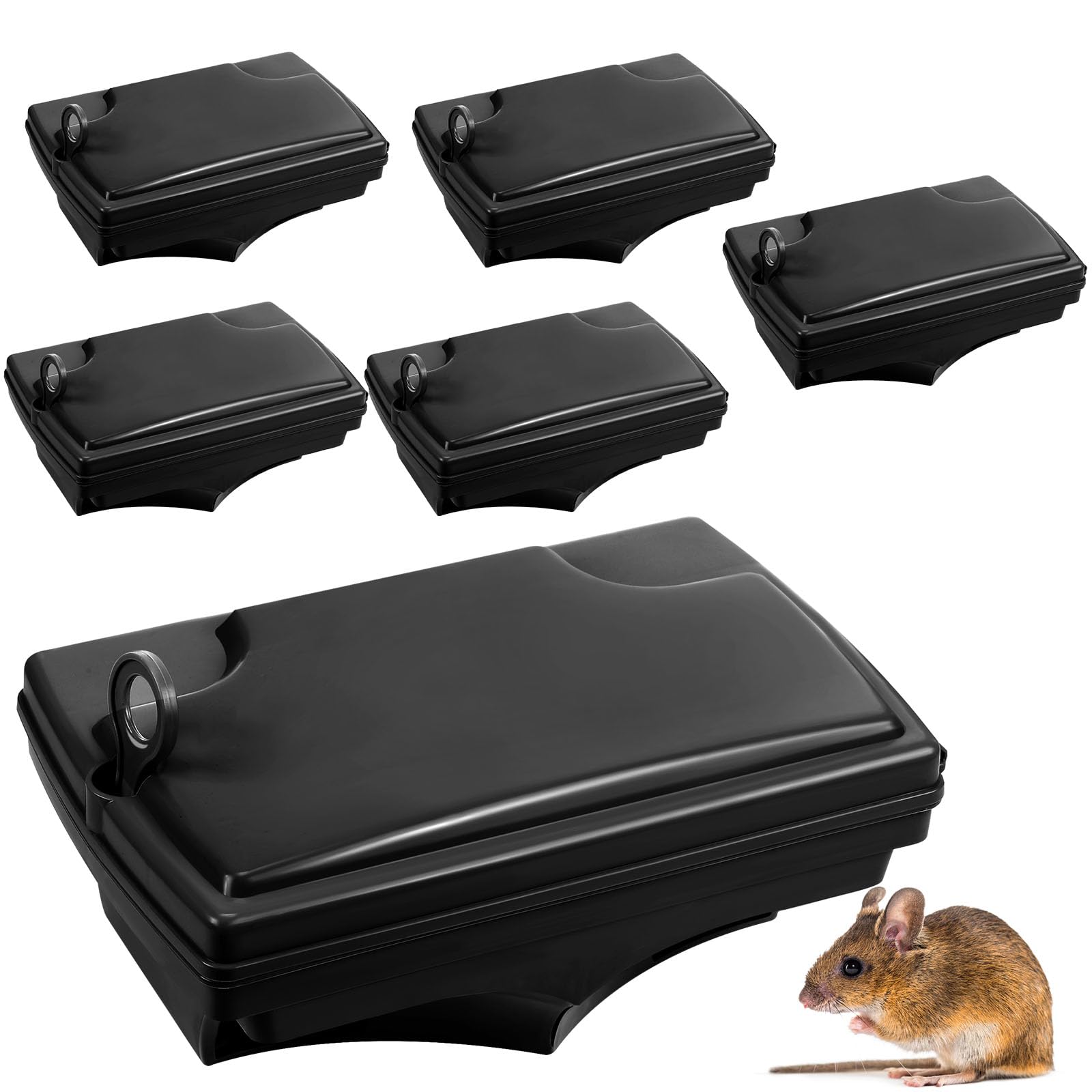 Qualirey Rat Bait Station set of 6 in black