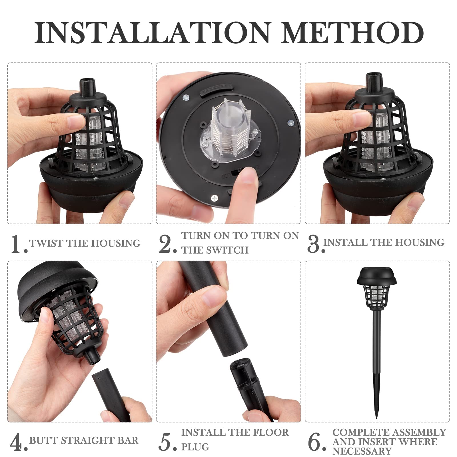 Qualirey solar bug zapper in outdoor setting