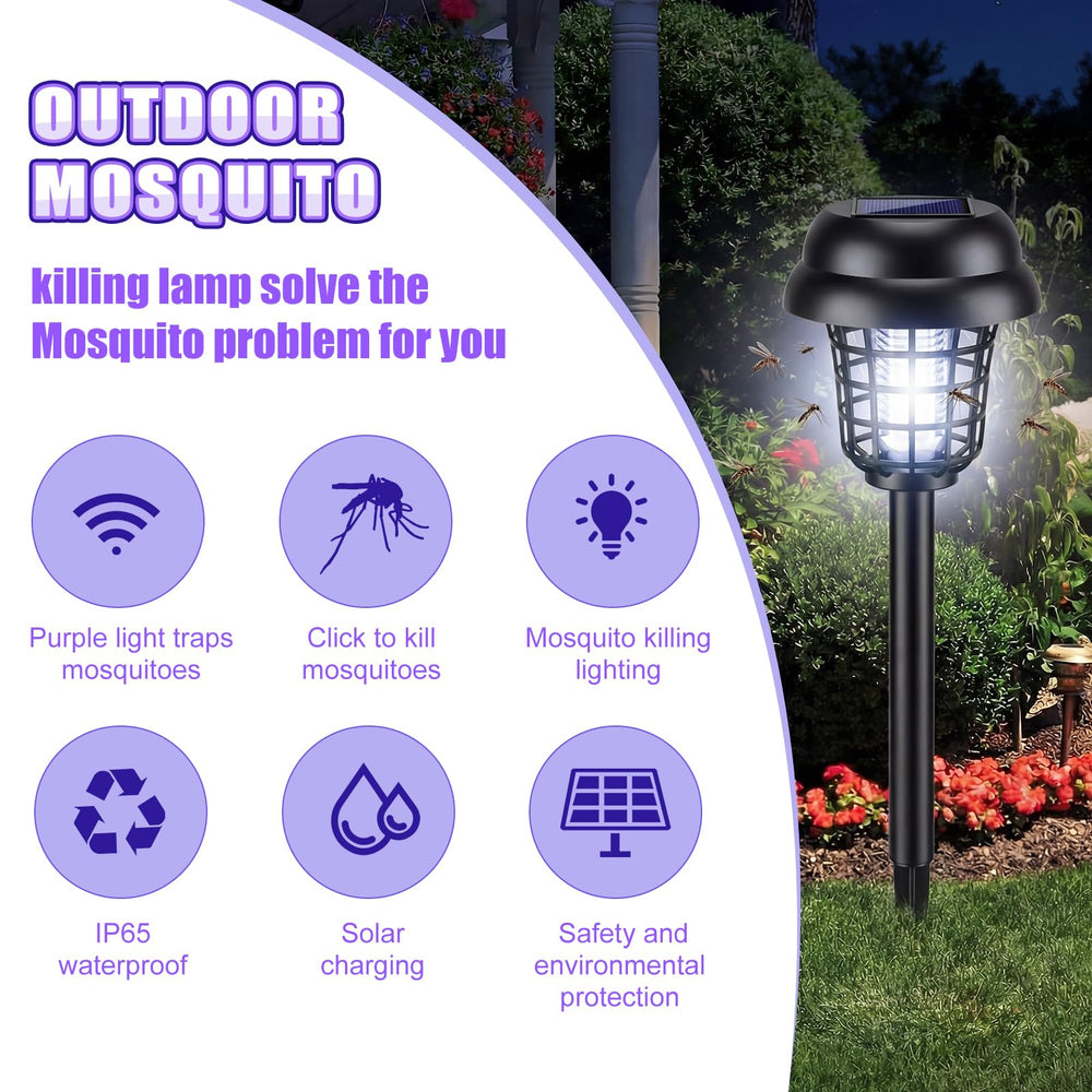 Qualirey Solar Mosquito Zapper in outdoor setting
