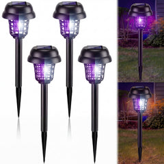 Qualirey Solar Mosquito Zapper set, four pieces with purple and white light