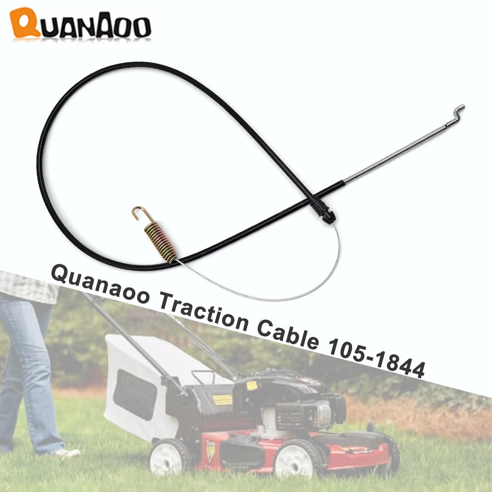 Quanaoo Traction Cable 105-1844 in use on a lawn mower