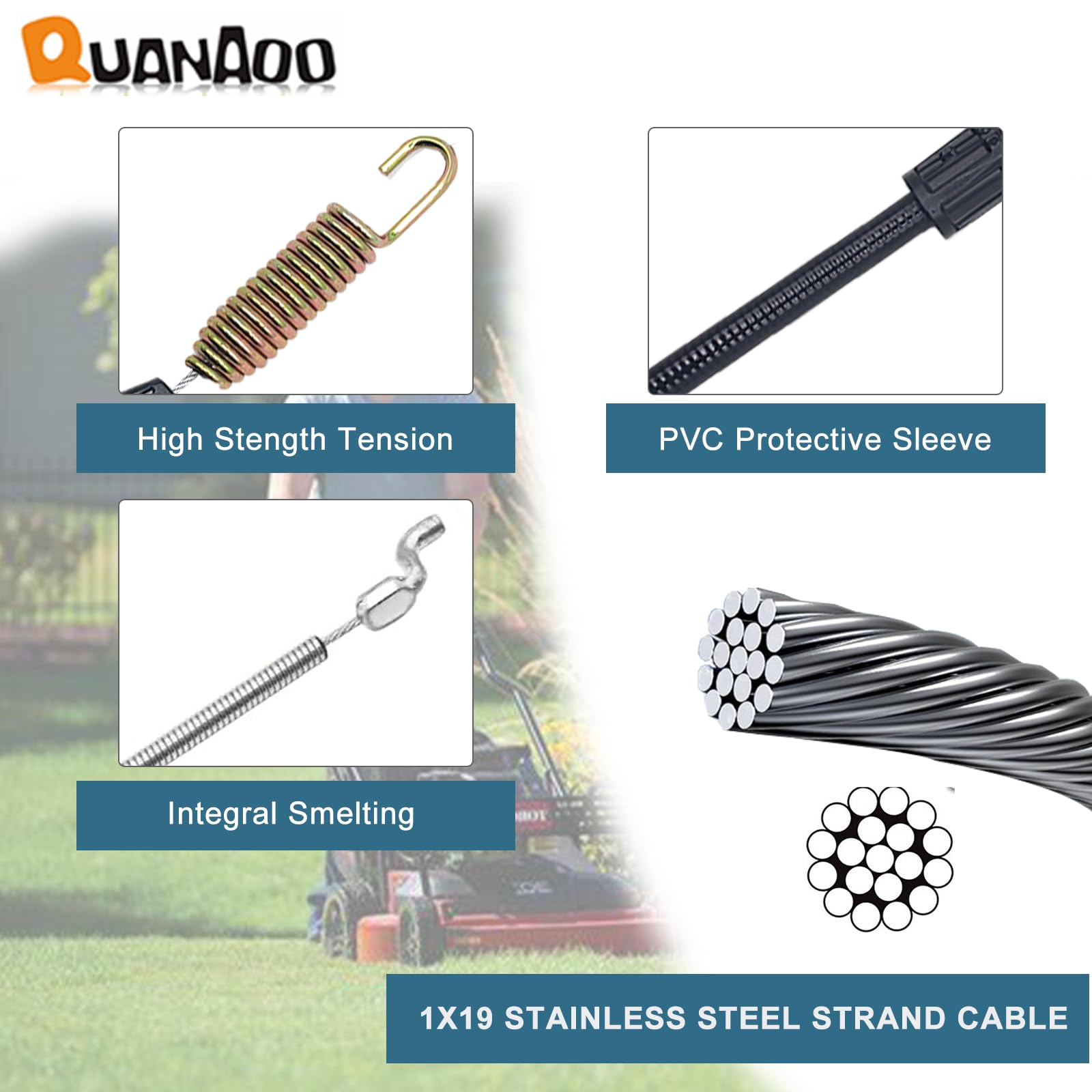 Quanaoo Traction Cable 105-1845 installed on Toro mower