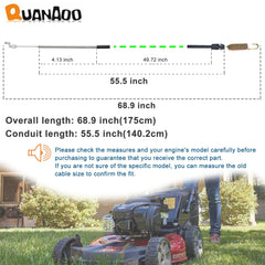 Quanaoo Traction Cable 105-1845 side view with dimensions