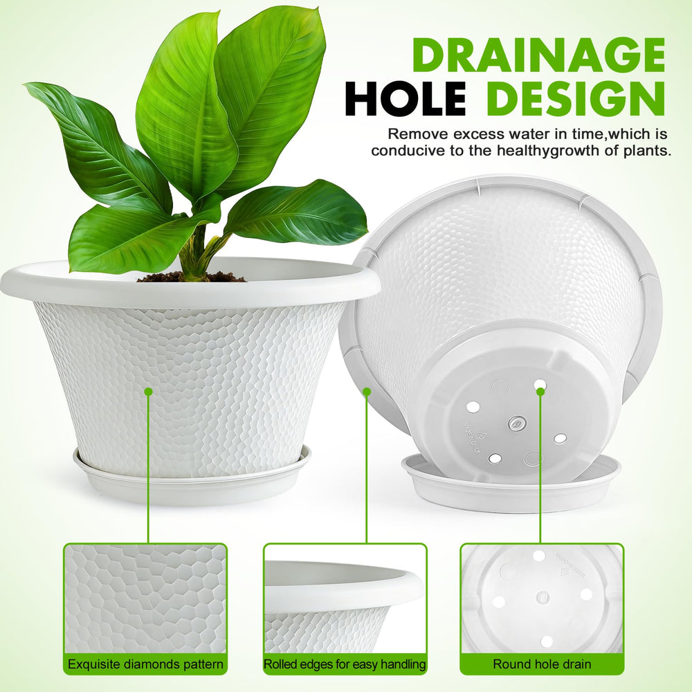 Quarut 12 Inch Flower Pots with included saucers