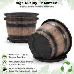 Quarut 14-inch planter pot on a garden balcony with plants