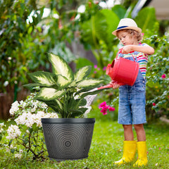 Quarut 15 Inch Flower Pot showing drainage holes and saucer