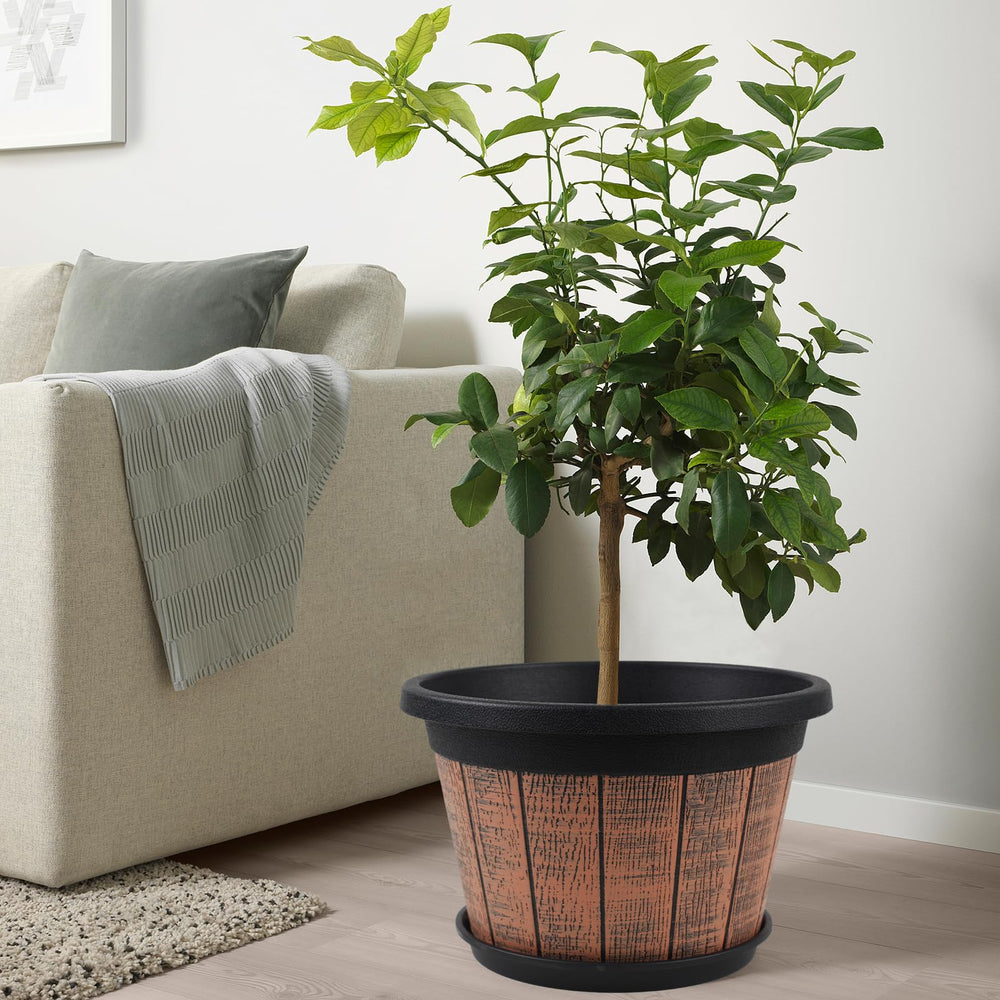 Quarut 16 inch vintage plant pot stacked for display