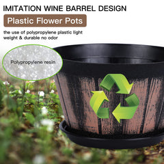 Quarut 8 inch plant pot set of 4 with saucers