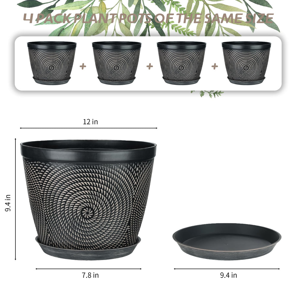 Quarut pots arranged on a balcony with plants