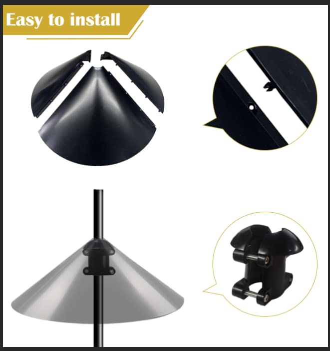 Queension Squirrel Proof Baffle displayed in outdoor garden setting
